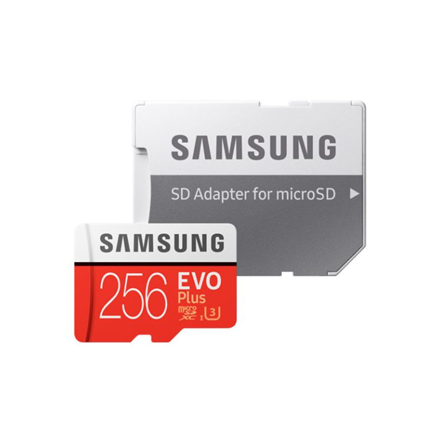 Samsung EVO PLUS UHS-I 256 GB, MicroSDXC, Flash memory class 10, SD adapter