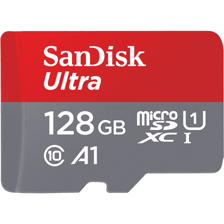 Sandisk Ultra UHS-I 128 GB, MicroSDXC, Flash memory class 10, SD Adapter, A1-RATED PERFORMANCE
