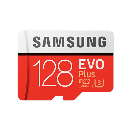 Samsung EVO Plus UHS-I U3 128 GB, MicroSDXC, Flash memory class 10, SD adapter