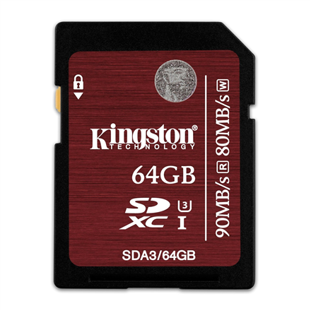 Kingston UHS-I U3 64 GB, SDXC, Flash memory class 10