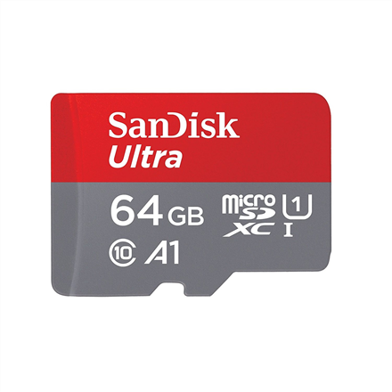 Sandisk 64GB Ultra Android microSDXC + SD Adapter + Memory Zone App 100MB/s A1 Class 10 UHS-I Sandis