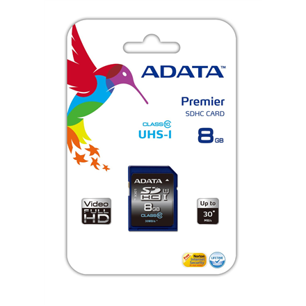 ADATA Premier 8 GB, SDHC, Flash memory class 10, No