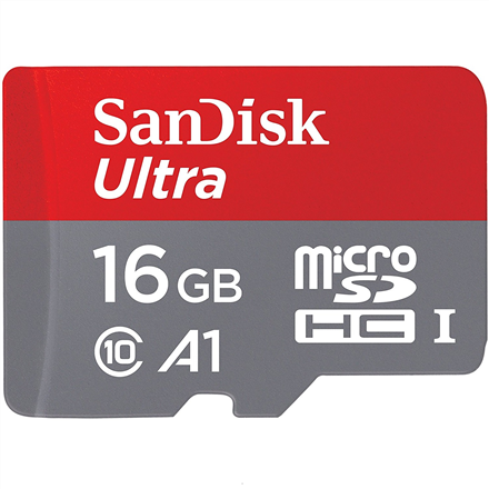 Sandisk Ultra Android microSDHC + SD Adapter + Memory Zone App 98MB/s A1 UHS-I 16 GB, MicroSDHC, Fla