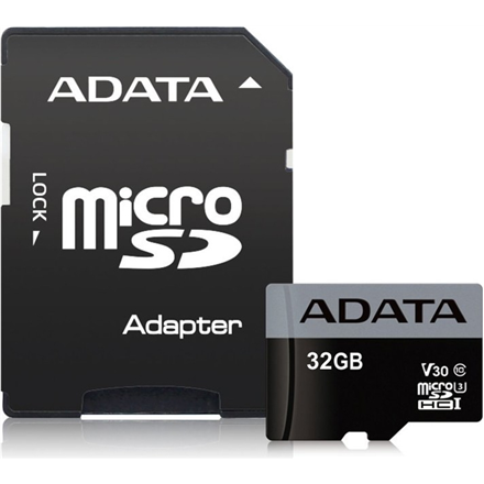 ADATA Premier Pro UHS-I U3 32 GB, microSDHC, Flash memory class 10, Adapter