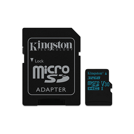 Kingston Canvas Go! UHS-I 32 GB, MicroSDHC, Flash memory class 10, SD Adapter