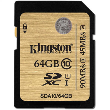 Kingston SDA10 UHS-I 64 GB, SDXC, Flash memory class 10