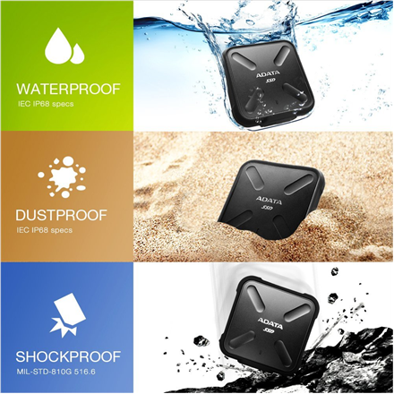 ADATA External SSD SD700 512 GB, USB 3.1, Black