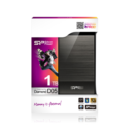 Silicon Power 1TB Diamond D05 1000 GB, 2.5 ", USB 3.0 / 2.0, Grey